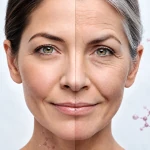 Gesicht jünger und älter im Vergleich